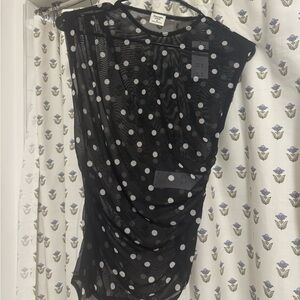 Abercrombie & Fitch Black and White Polka Dot Top